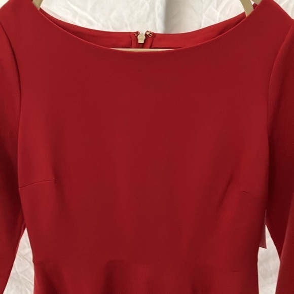 Kate Spade: Red Boat Neck Ponte Dress- pockets- fit & flare- M - Picture 15 of 16